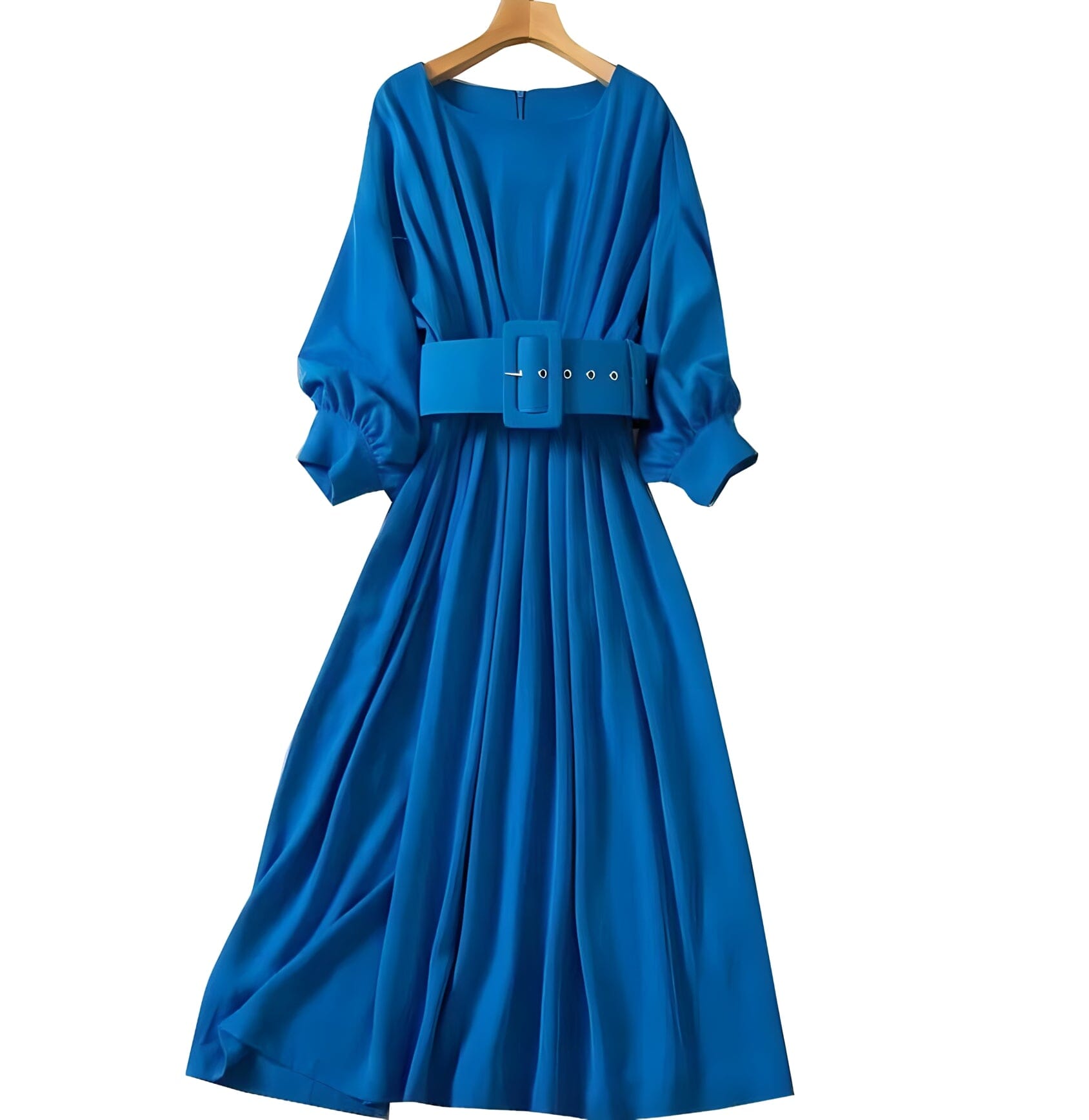The Genevieve Long Sleeve Pleated Dress - Royal Blue Hypersku M 