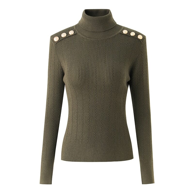 The Leander Long Sleeve Knitted Turtleneck - Multiple Colors 0 SA Styles Green S 