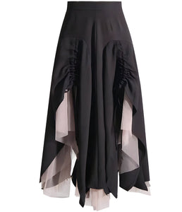The Paris High-Waisted Pleated Mesh Skirt 0 SA Styles S 