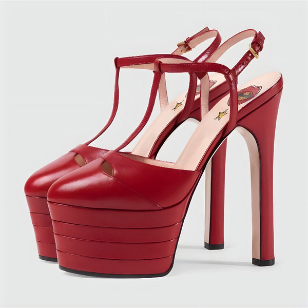 The Amari Platform High Heel Pumps - Multiple Colors 0 SA Styles Red EU 34 / US 4.5 