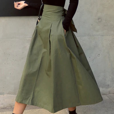 The Gwendolyn High Waist Long Skirt - Multiple Colors SA Formal Army Green XL 