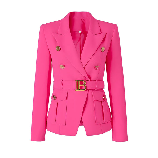 The Bey Long Sleeve Belted Blazer - Multiple Colors 0 SA Styles Fuchsia S 