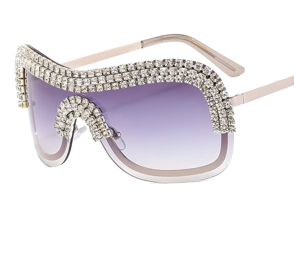 The Hollywood Rhinestone Sunglasses - Multiple Colors 0 SA Styles Purple 
