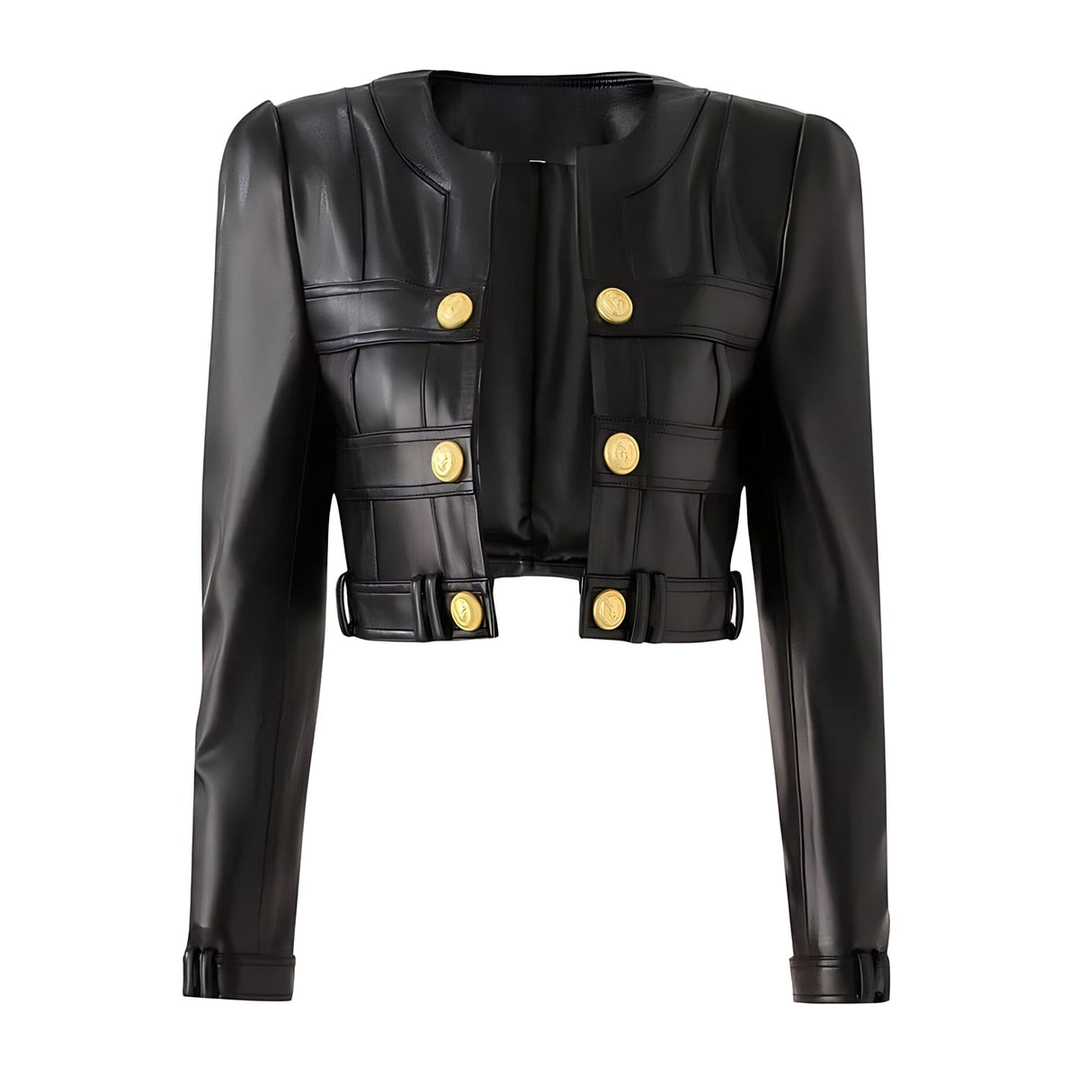 The Rochelle Faux Leather Cropped Moto Jacket – SA Formal