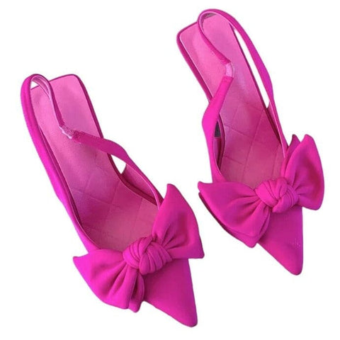 The Natalia Bow Knot Heel Pumps - Multiple Colors SA Formal Rosy Red 35 