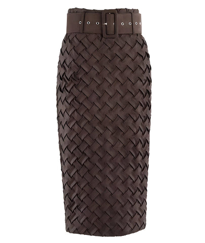 The Weaver High Waist Pencil Skirt - Multiple Colors 0 SA Styles Brown S 