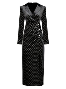 The Penelope Long Sleeve Velvet Dress - Multiple Colors SA Studios Black S 