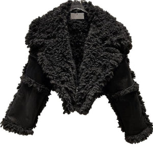 The Gothika Oversized Cropped Faux Fur Winter Jacket 0 SA Styles 