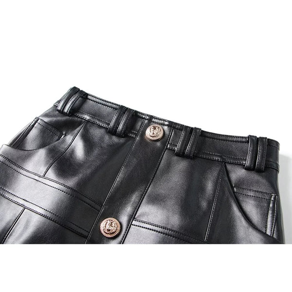 The Rochelle Faux Leather Mini Skirt 0 SA Styles 