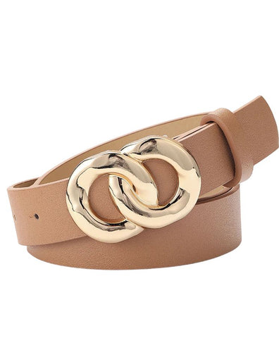 Women Belts Soft Faux Leather Double Ring Buckle Waistband 2022 New Vintage Decorative Casual All-Match Jeans Ladies Belts 0 SA Styles Khaki 105CM 