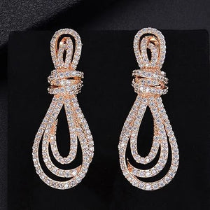 The Stella Micro Pave Crystal Drop Earrings - Multiple Colors Luke + Larry Gold 